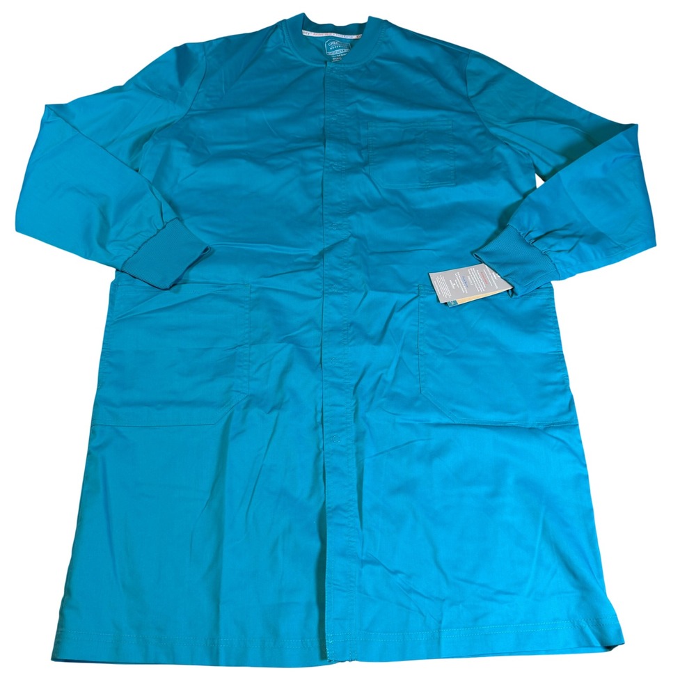 Cherokee Workwear Revolution Tech Scrub Jacket Teal Blue Unisex L WW350AB NWT